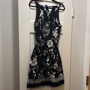 White House Black Market Black and White Floral Mini Dress